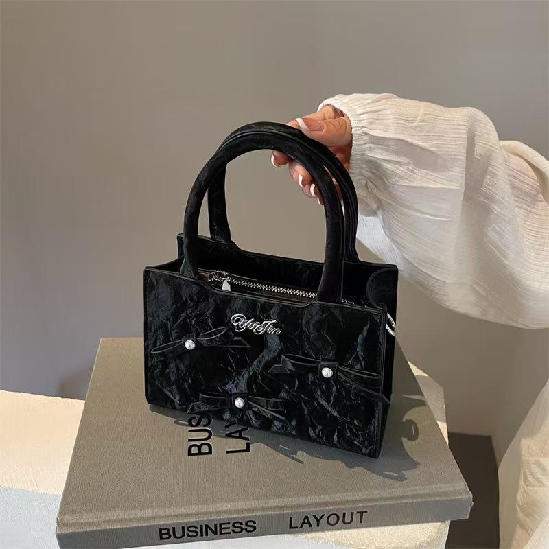 Portable Commuter Lady Tide Fashion Sweet Bow Small Square Bag Messenger Bag