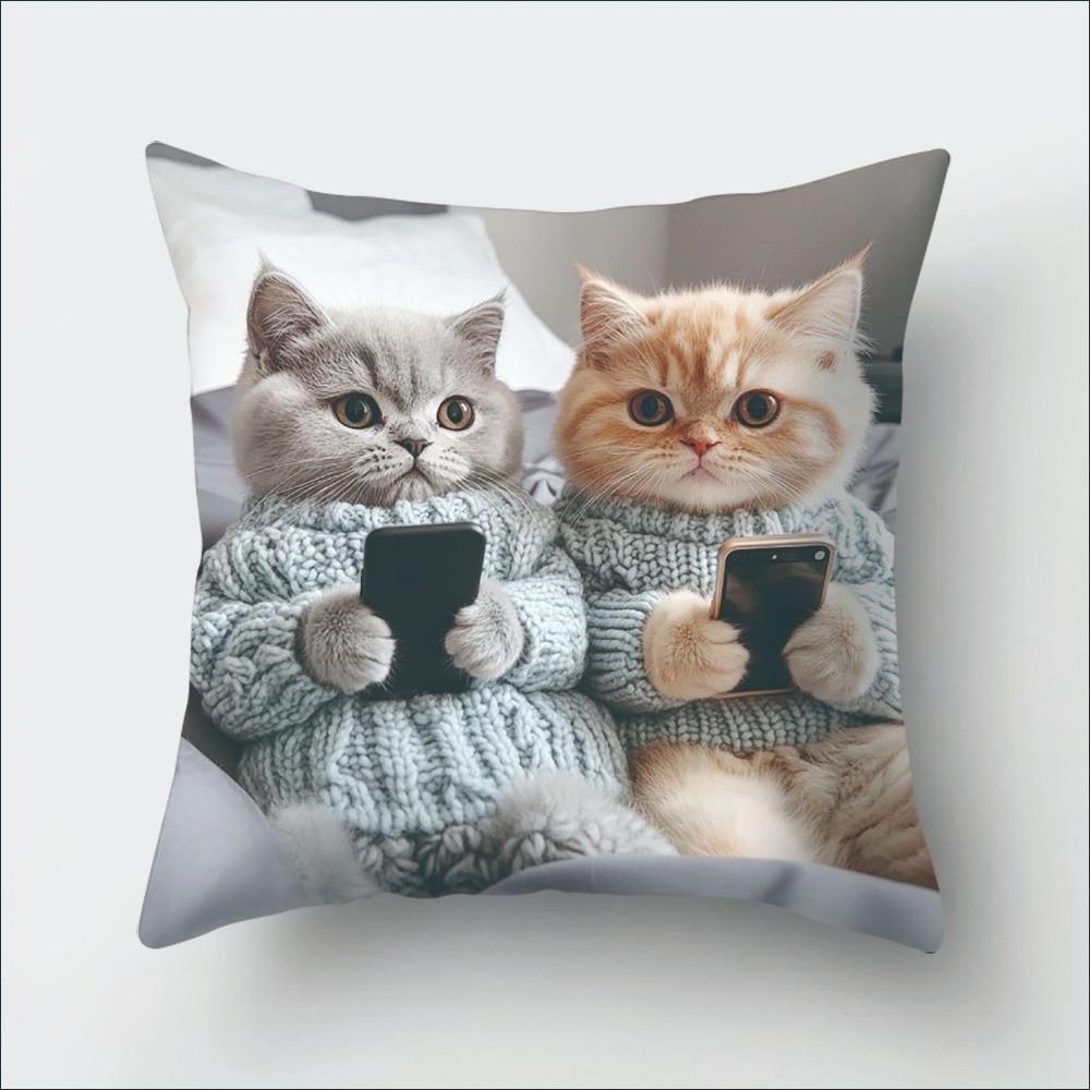 1PC Creative Pattern Pillow Cover Cute Throw Cushion Creative Cat Pillowcase Home Decor