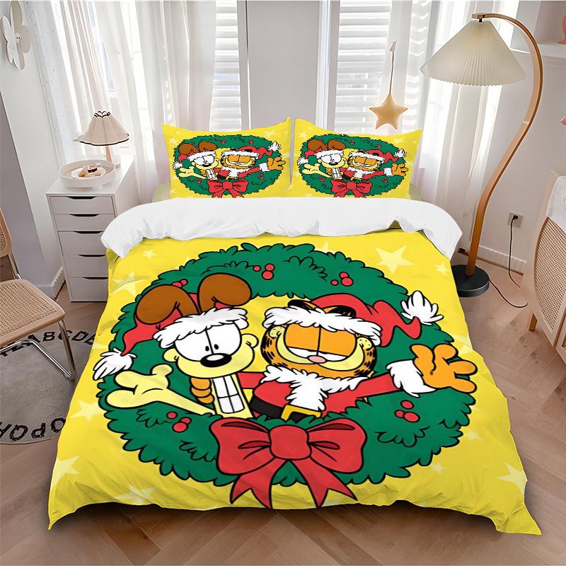 3pcs Garfield Bedding Set - Includes 1 Quilt Cover and 2 Pillowcases, Comfortable Bedding with Stylish Design