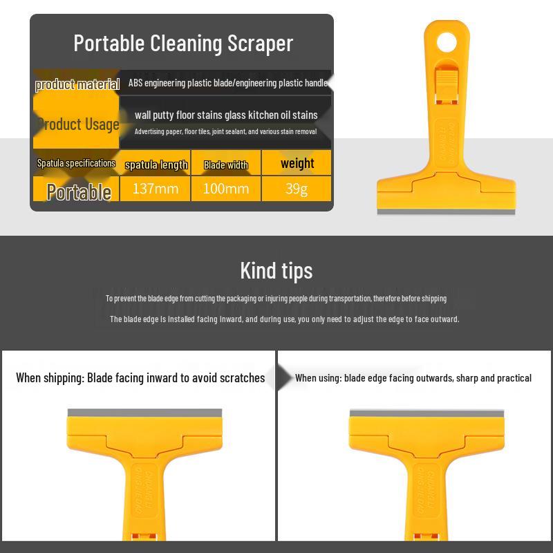 Multi-Purpose Cleaning & Scraping Tool for Adhesive Removal and Caulk, Wall, and Floor Cleaning.