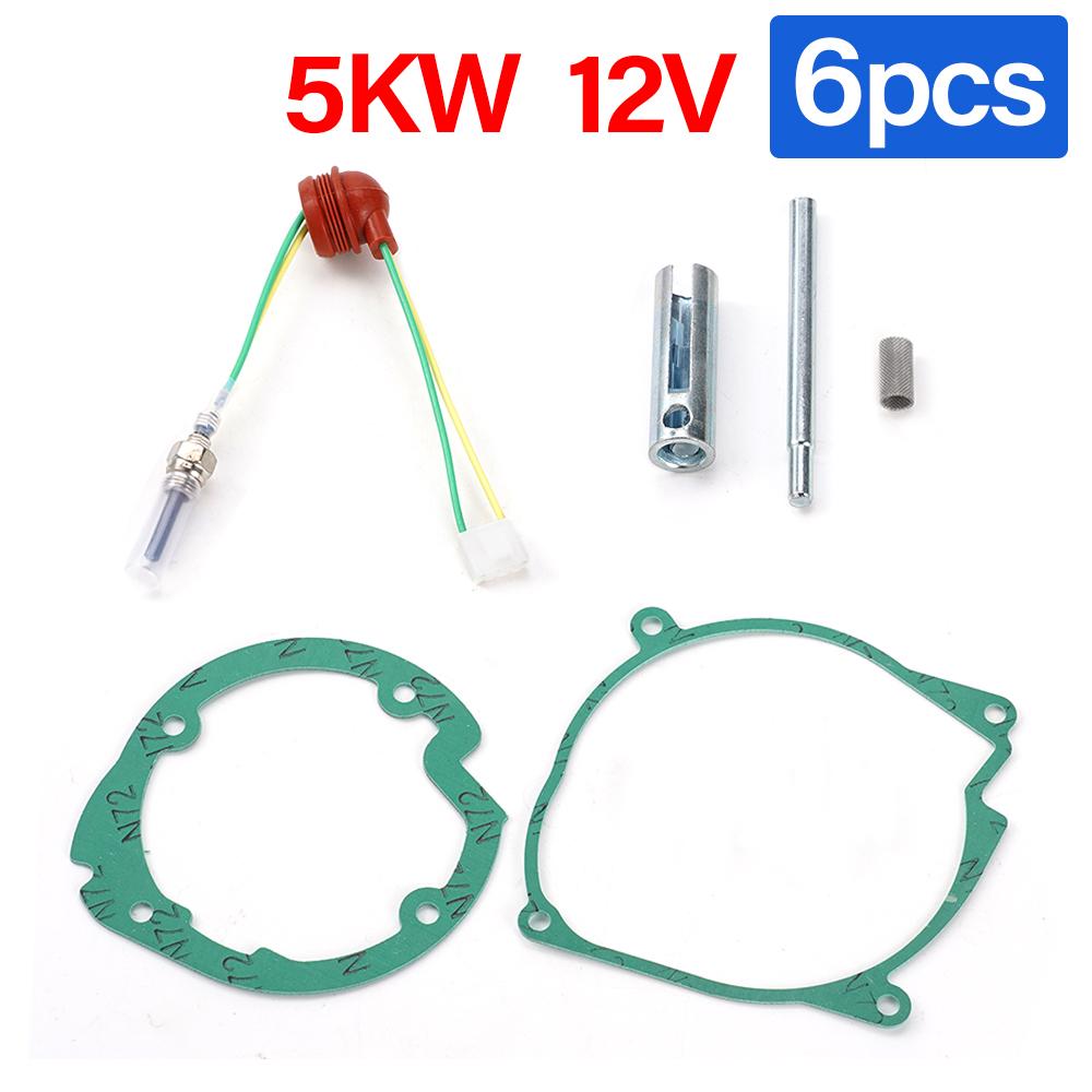 

6 шт. 12 В 5 кВт Автомобильный воздушный дизельный комплект прокладок керамическая свеча накаливания Дизельный обогреватель Стояночный обогрев Комплект свечей зажигания Вентилятор Горелка Прокладка