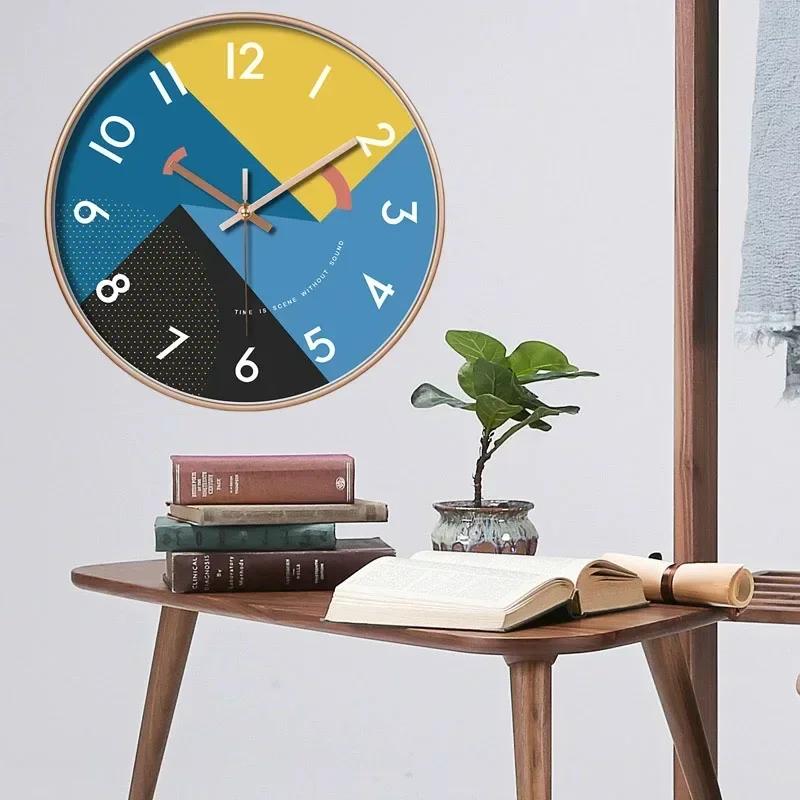Silent 8 Inch Wall Clock Non-Ticking Decorative Clock for School Office Classroom Bedroom Kitchen Living Room Decor