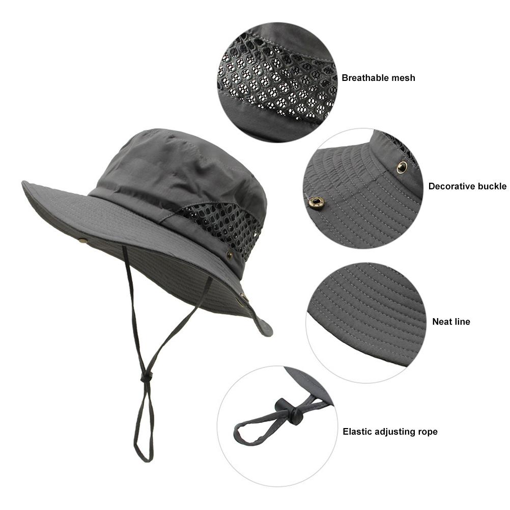 Fischerhut für Damen Herren Breitkrempiger Sonnenhut Outdoor Angel-Wanderhut