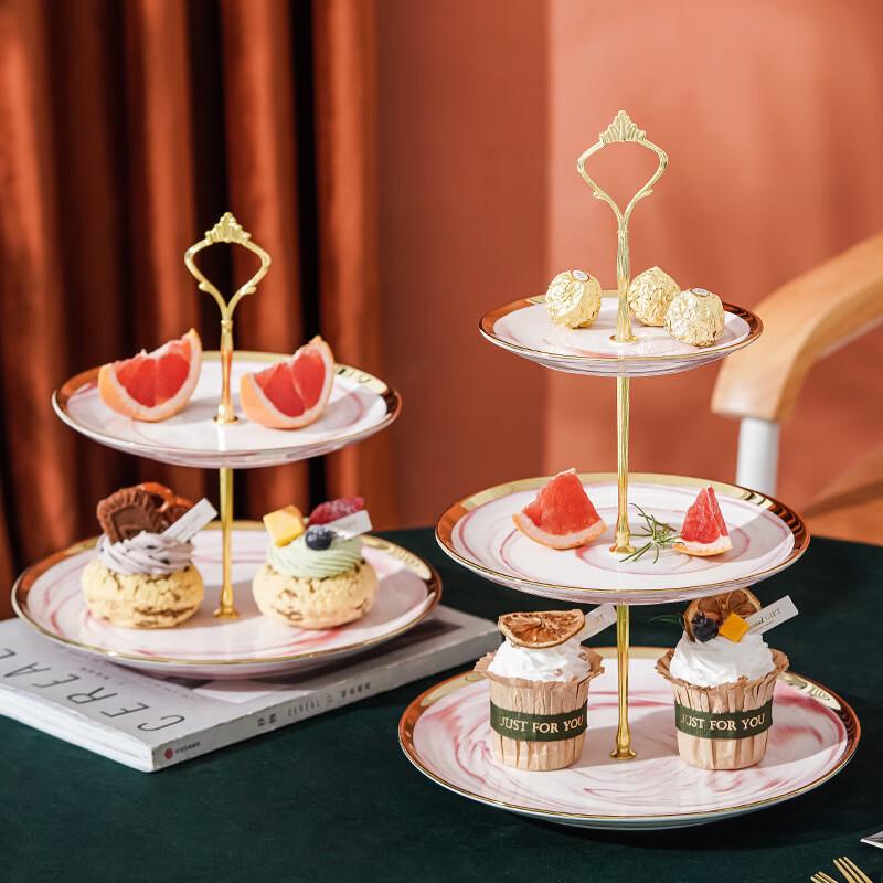 Elegant Marble Pattern Ceramic Fruit Plate