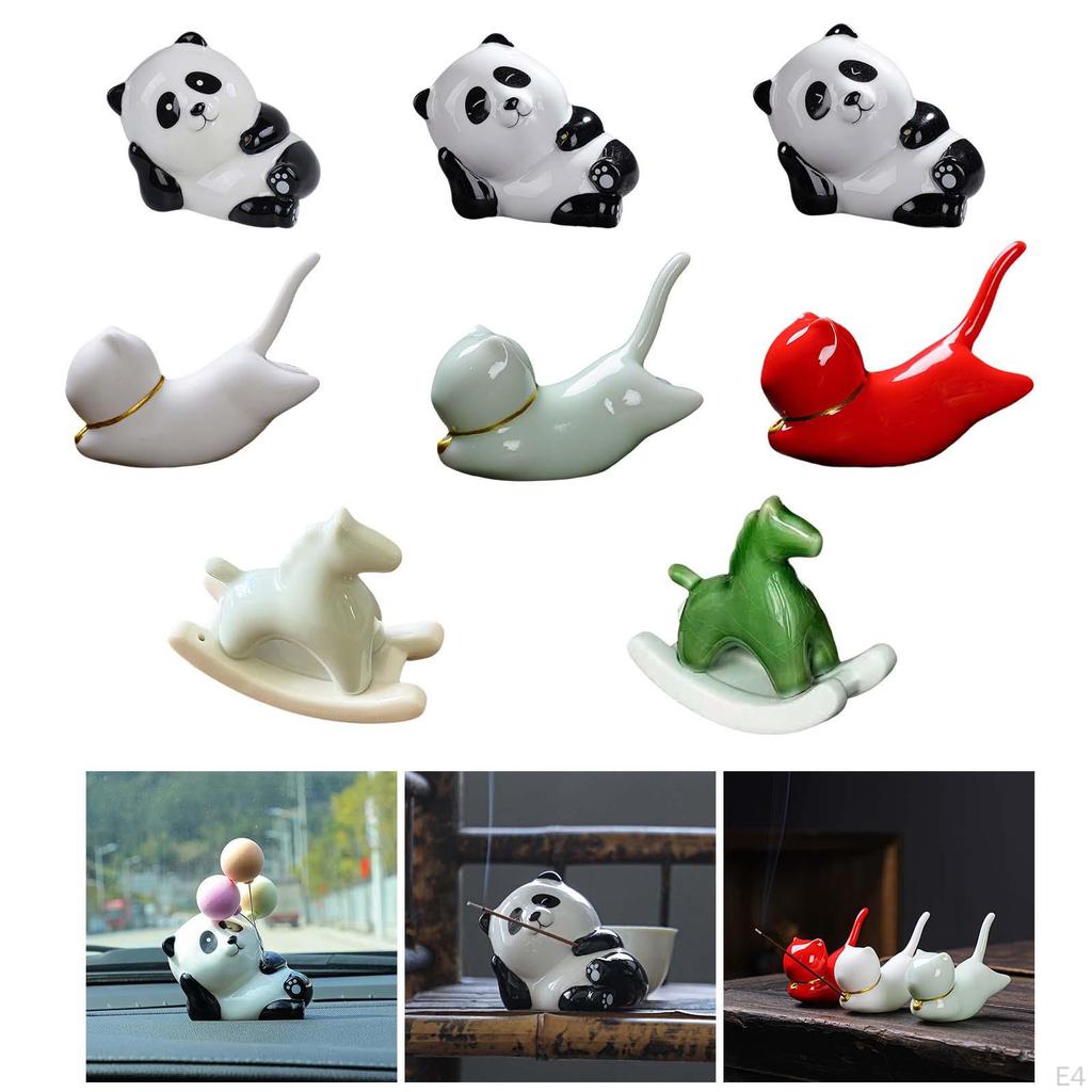 Animal Figurine Incense Burner Ceramic Porcelain Ornament Decorative Holder for Tabletop