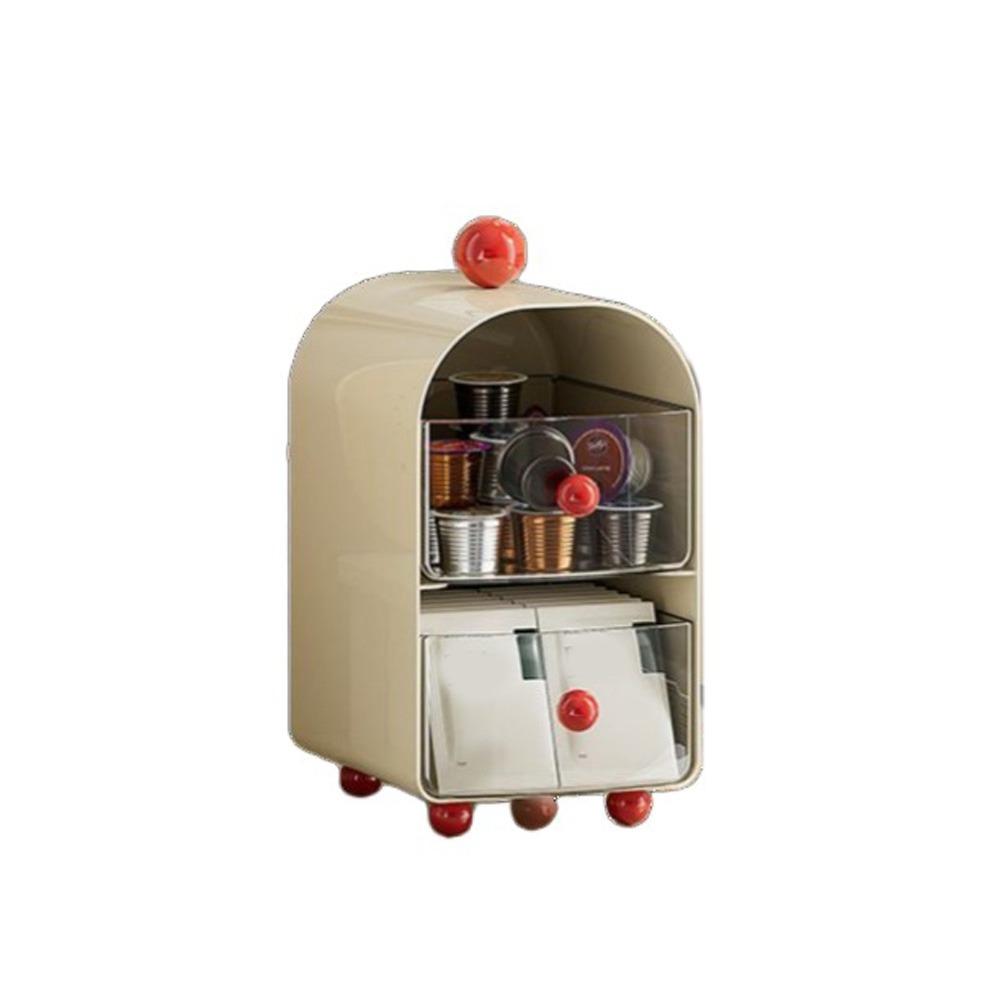 2 Layer Teas Bag Storage Box Large Capacity Cosmetics Storage Container Teas Bag Holder  Office