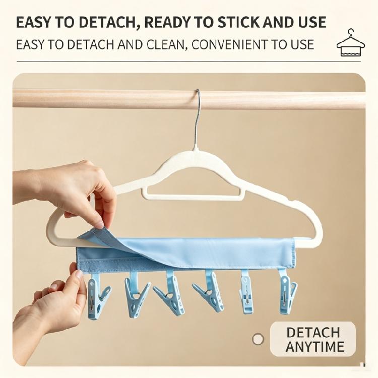 Travel Laundry Hanger Set for Underwear and Towels, 3 Pack Clothes Hangers for Small Space Bathroom Drying Use
