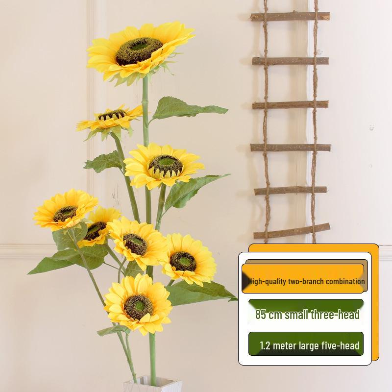 Large High Branch Sunflower Artificial Flower Bouquet for Living Room Decoration