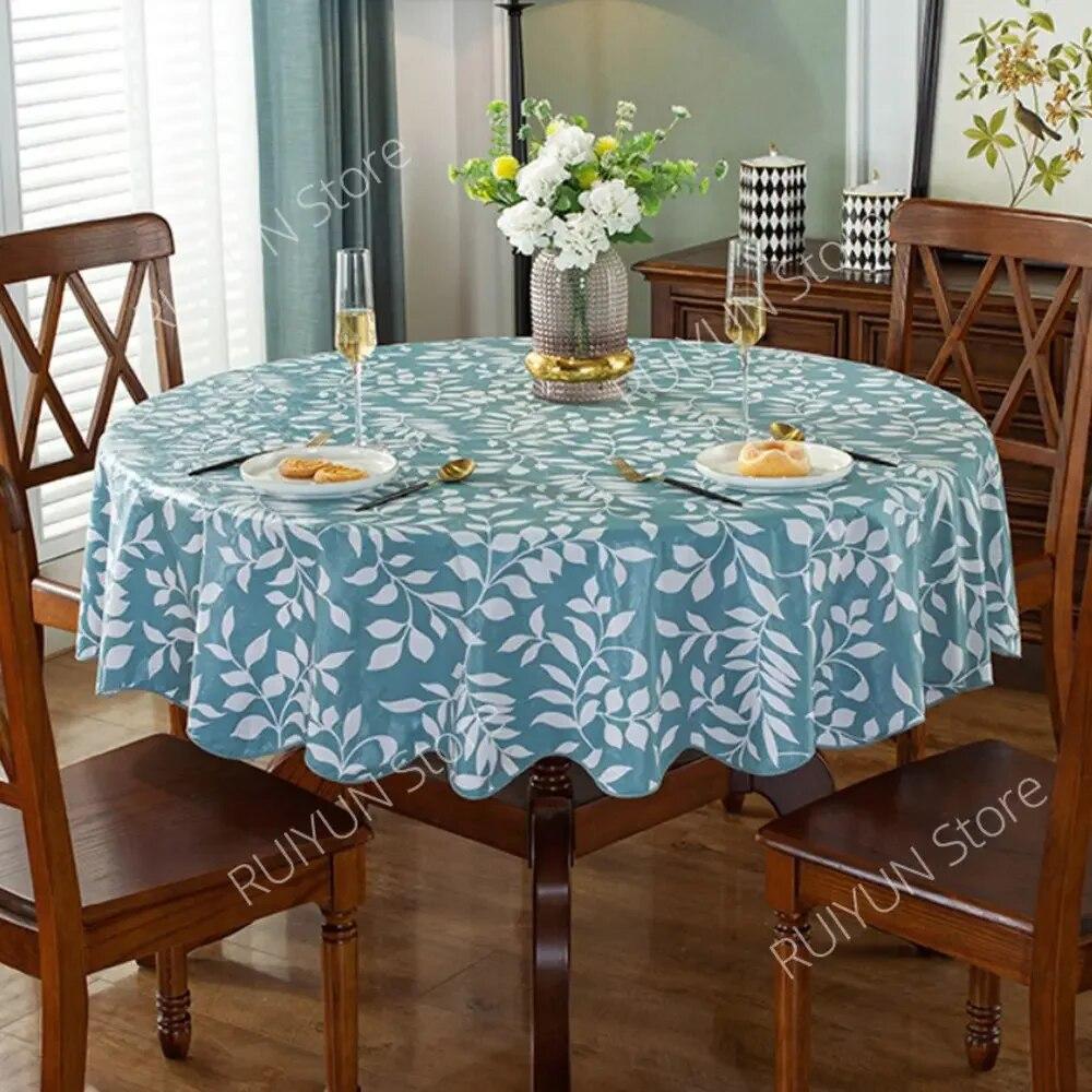 

Нова домашня готельна водонепроникна скатертина Кругла скатертина ПВХ Маслонепроникна скатертина Декоративна кришка обіднього столу для ресторану Diameter 152cm