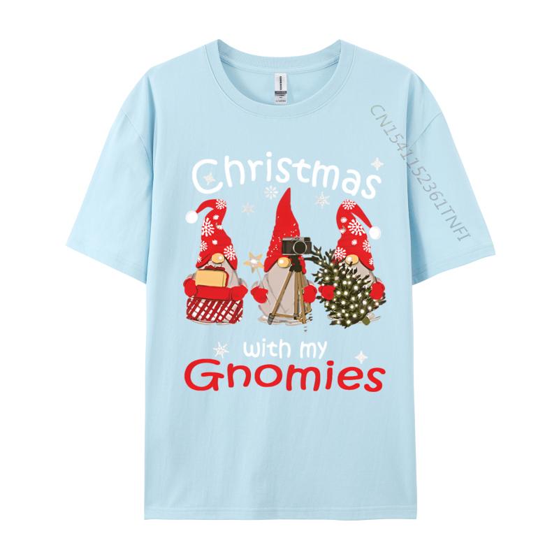 Gnome Family Christmas Gnomies Xmas Tshirt Black Family Leisure T Shirts Cotton Unisex Tops T Shirt Printed On