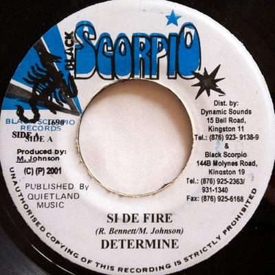 Płyta 7-calowa DETERMINE / HAMMER MOUTH - Si De Fire / Chi Chi Man And Chi Ch NONE Black Scorpio 2001 Jamajka Reggae, Ska & Dub Używana