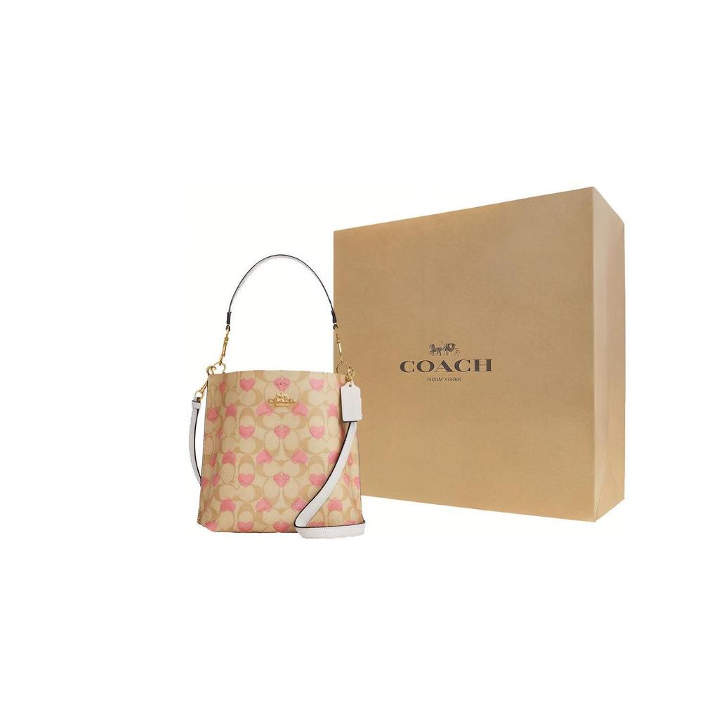 Coach Mollie Printed Detachable Shoulder Strap Bucket Bag Women Bags Khaki CP056-IMOTV