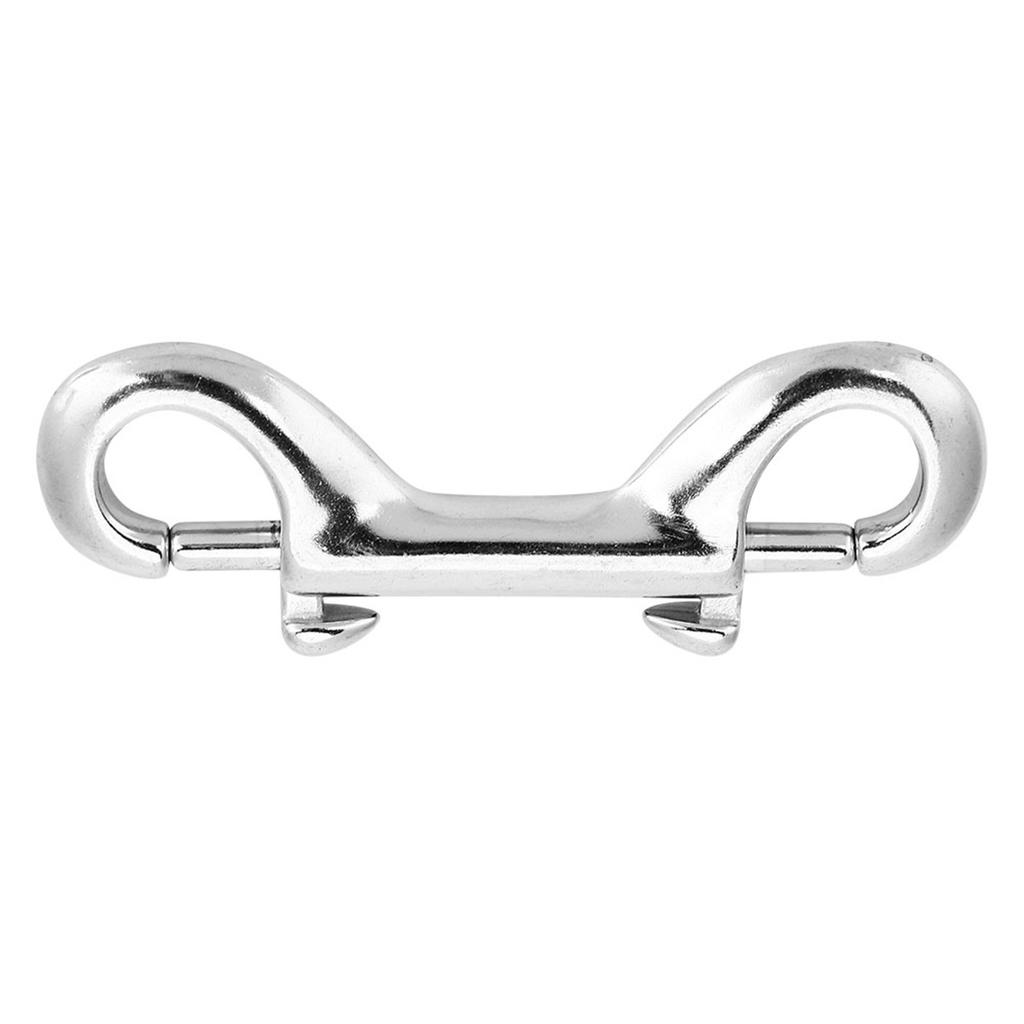 Silver Durable Stainless Steel Double Ended Clip Hook Bolt Snap Scuba Diving Buckle