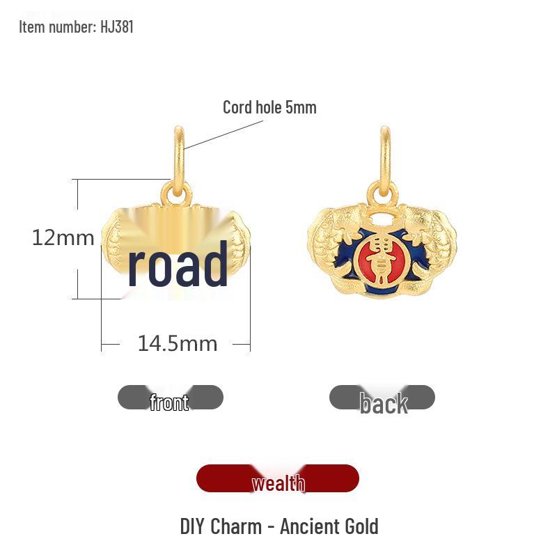 Ancient Gold Cloisonné Ethnic Charm Spacer Beads Pendant for DIY Bracelet Mala Accessories