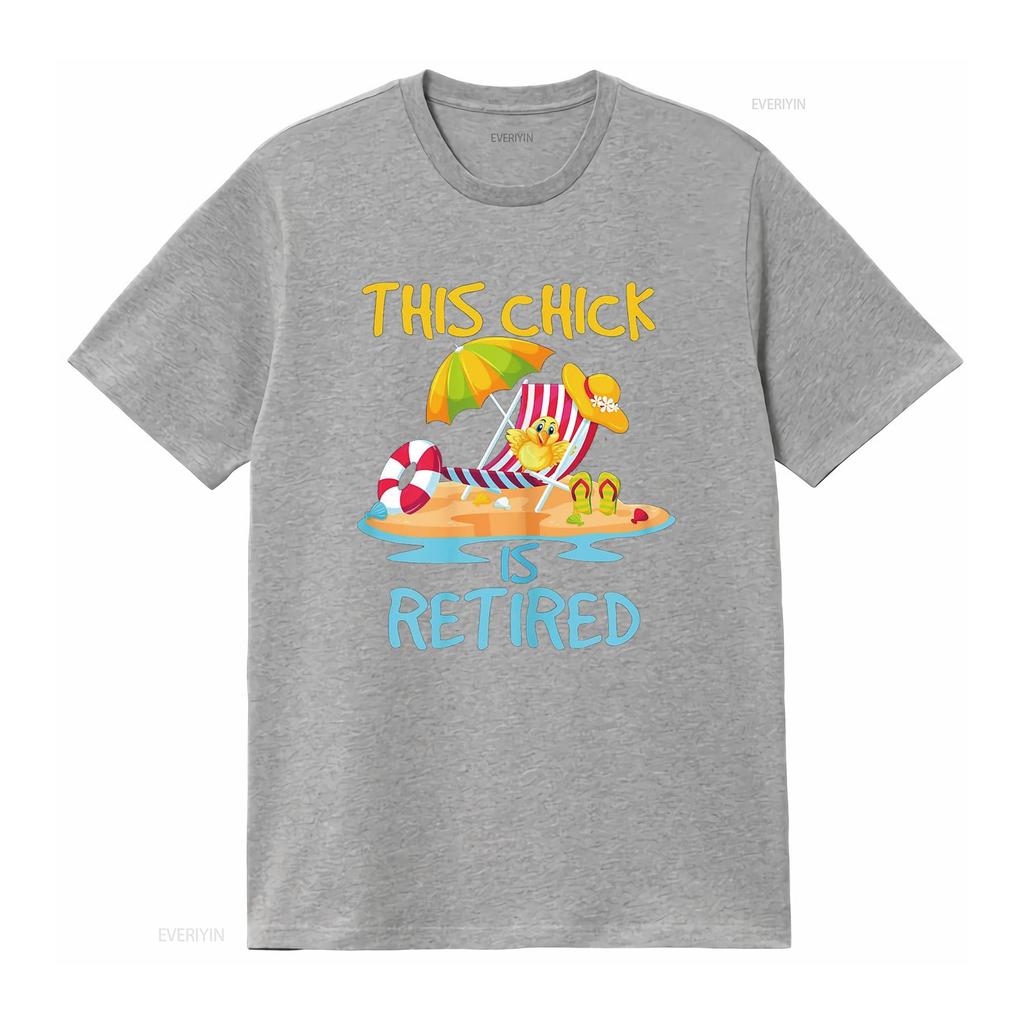 This Chick is retired Women Retirement T Shirt vintage Washed Comfortable fashion Slightly Unisex designer clothes Versatile