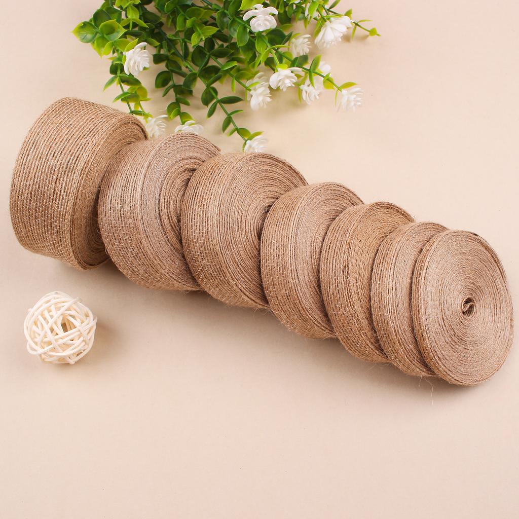 Natürliches Vintage Jute Sackleinen Band für Hochzeiten Gürtel Strap Floristik Party Weihnachtsdekoration DIY Geschenkverpackung