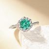 Douyin Bestseller Maldives Blue-Green Paraiba-Inspired Snowflake Twisted Arm Women's Ring