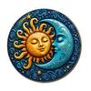 Indoor And Outdoor Wall Decor Sun Moon Art, 8Inch Round Metal Sign, Exotic Home Decoration Boho for Living Room Bedroom Entrance