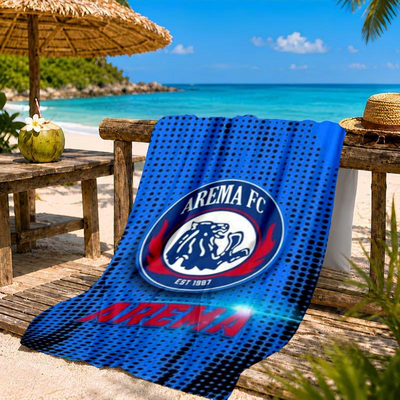 Arema Football Club Printed Microfiber Beach Towel, Soft And Absorbent, Quick-Dry, Ideal for Summer Travel, Beach Essential, Swimming Pool