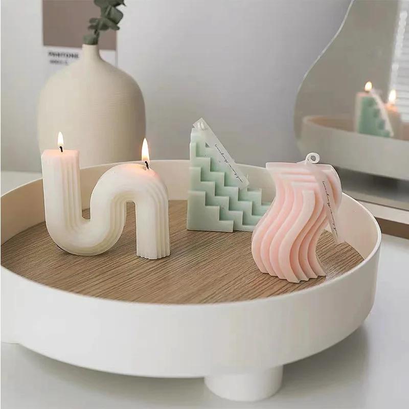 Geometric Creative Gift Fragrant Candle Romantic Valentine's Day Wax Home Decor Room Decor Aesthetic Aromatic Proposal Candles