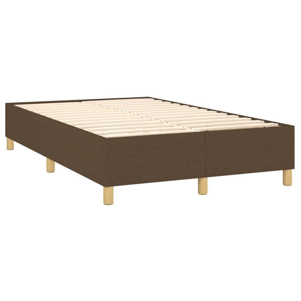 Vidaxl Bed Frame Without Mattress, Dark Brown, 120X200 Cm, With Fabric