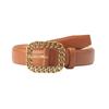 Minimalist Retro Chain Buckle Ladies Leather Belt With Alloy Clasp For Casual Wear