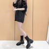 Women's Spring 2025 Chunky Heel Ankle Boots - British Style, Elastic Slimming, Hidden Heel, Sock Boot Design, Suitable for Autumn.