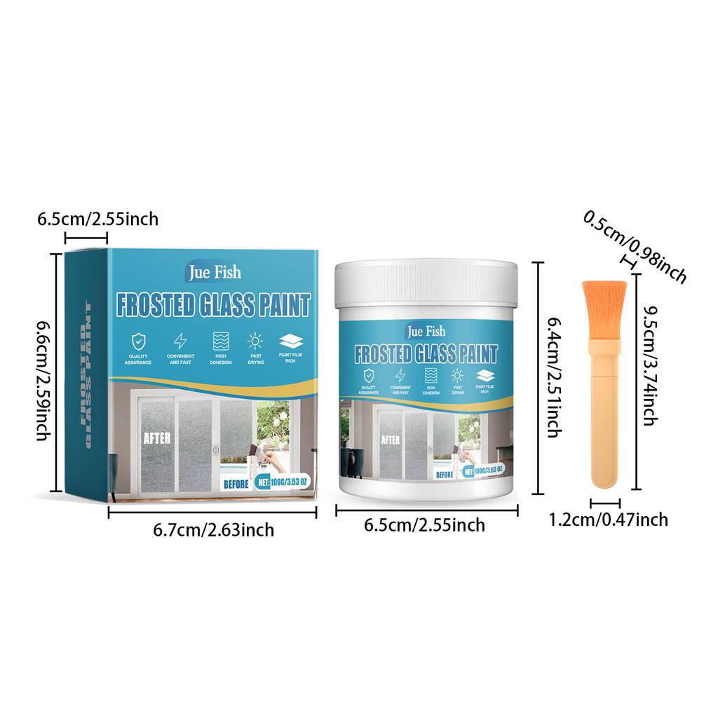 Frosted Glass Paint Set Matte Window Paint Privacy Window Film Alternative DIY Home Decor Glass Coating 100g With Brush