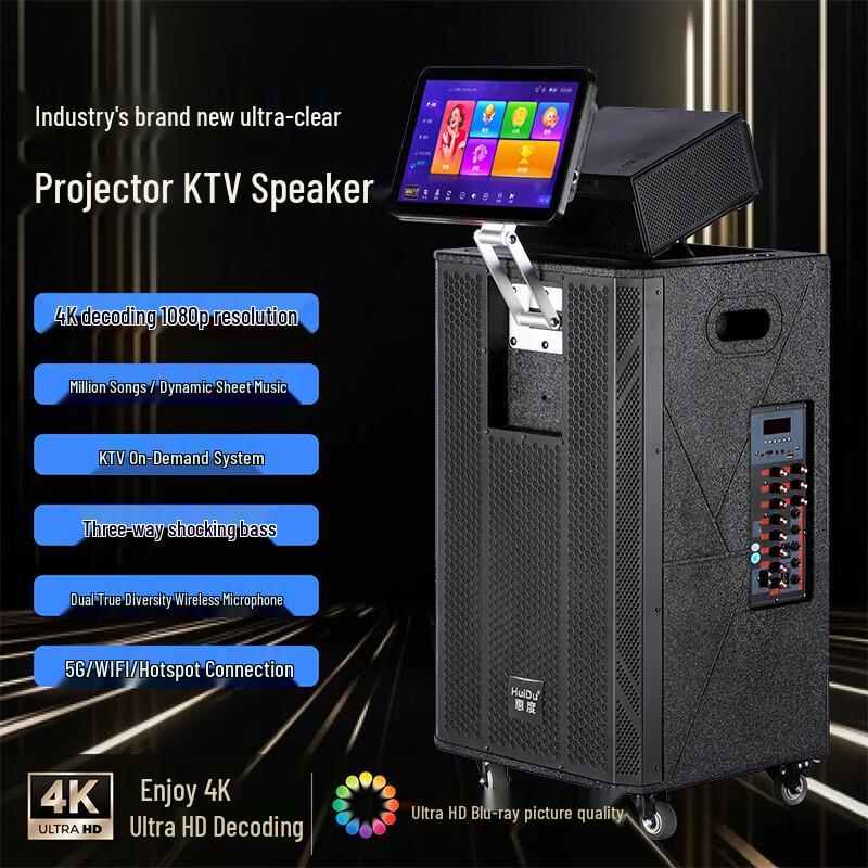 Huidu Portable Outdoor Karaoke Speaker with Screen and KTV System (CN version)