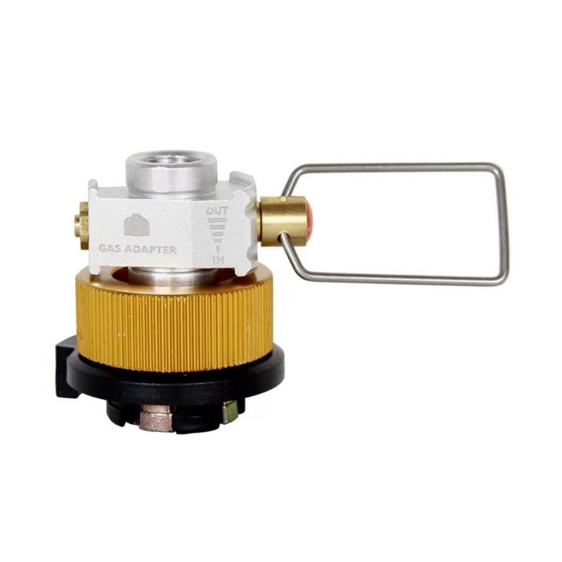 

Outdoor Stove Gas Canister Converter Valves Universal Gas Canister Adapters With Quickly Release Safety Lock срібний