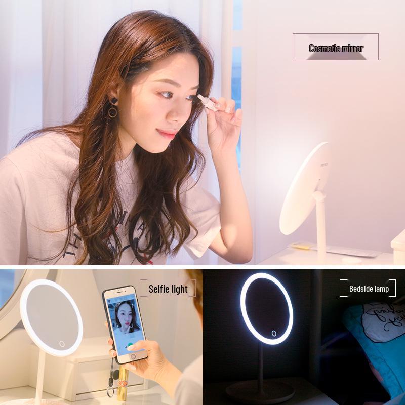 Smart LED Makeup Mirror with Touch Control, Rotatable Design, and Adjustable Brightness