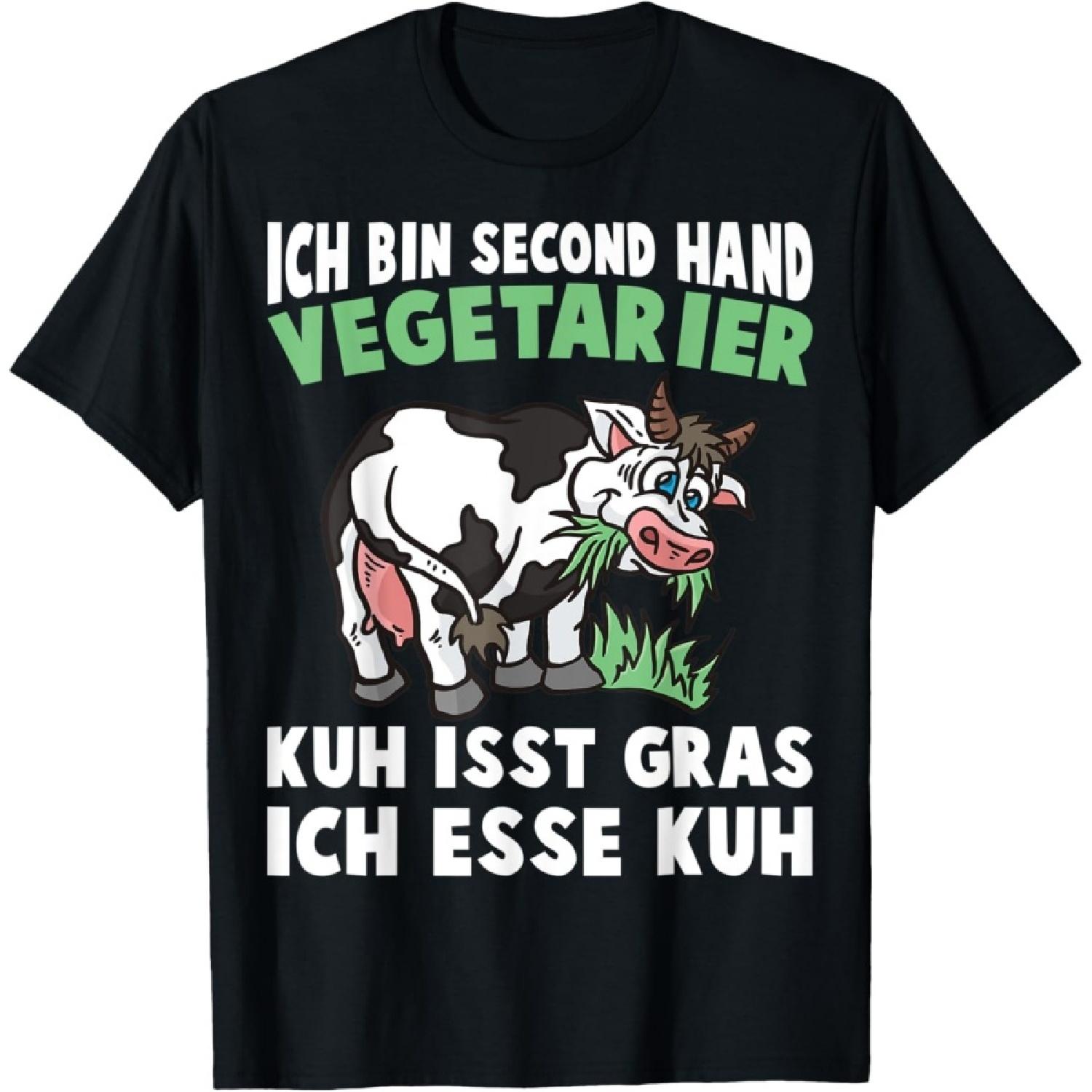 Second Hand Vegetarian Ich Esse Cow Meat Steak Grill BBQ T-Shirt S