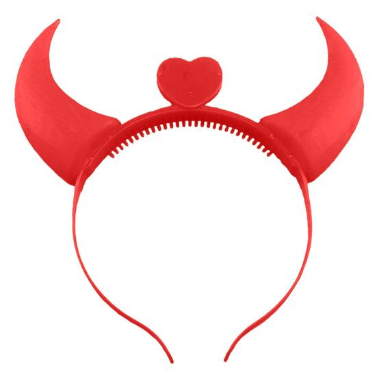 

Заколка для волос с узором в виде рогов, светящаяся пластиковая повязка на голову для детей и взрослых, аксессуары для косплея красный