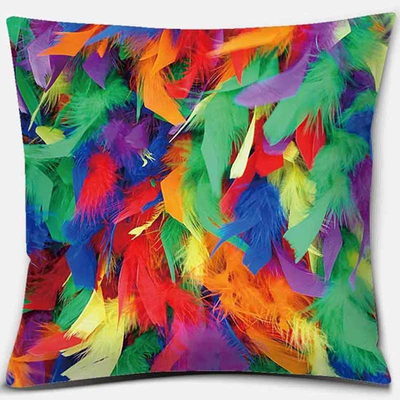Rainbow Printing Square Pillowcase Home Decoration Car Sofa Cushion Cover