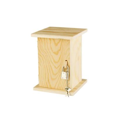 Wooden Money Box with Padlock 10 X 10 X 13.5 Cm