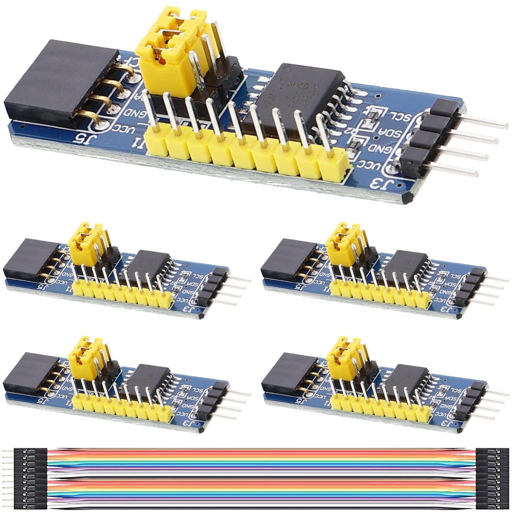 5 pcs PCF8574 IO Expansion Board I/O Expander I2C Evaluation Develop Module MCU Expansion Board Module with Dupont Cable for Arduino for Raspberry Pi
