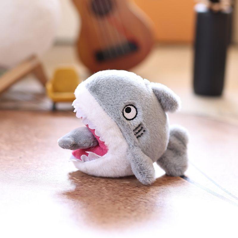 Plushkeychain With Shark Pullable Spinning Tail Toy Pp Cotton Stuffed Gift