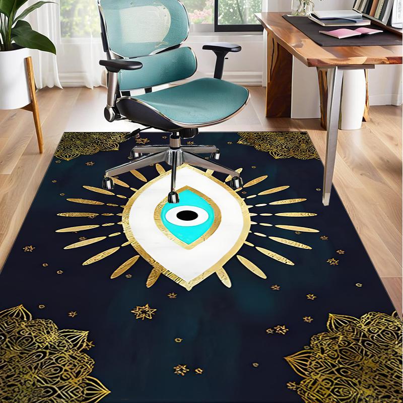 The Turkish Evil Eye Office Rug Chair Mat, Entryway Carpet, Suitable for Front Door, Bedroom, Living Room, Desk, Holiday Gift