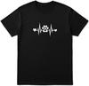 Heartbeat Paw Print T-Shirt – Unisex Black Pet Lover Tee