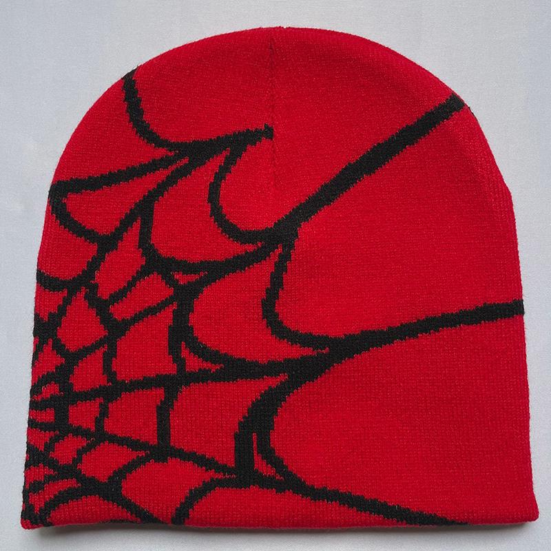 

Готичний павутинний візерунок Вовняна акрилова в язана шапка Жіноча шапочка Зима Теплі шапочки Чоловічі гранж Хіп-хоп Повсякденні Skullis Outdoor