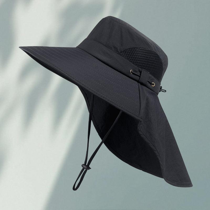 Sun Hat Summer Outdoor Fishing Bucket Hat Men and Women Mountaineering Sun Hat Neck Protection Large Size Sun Hat