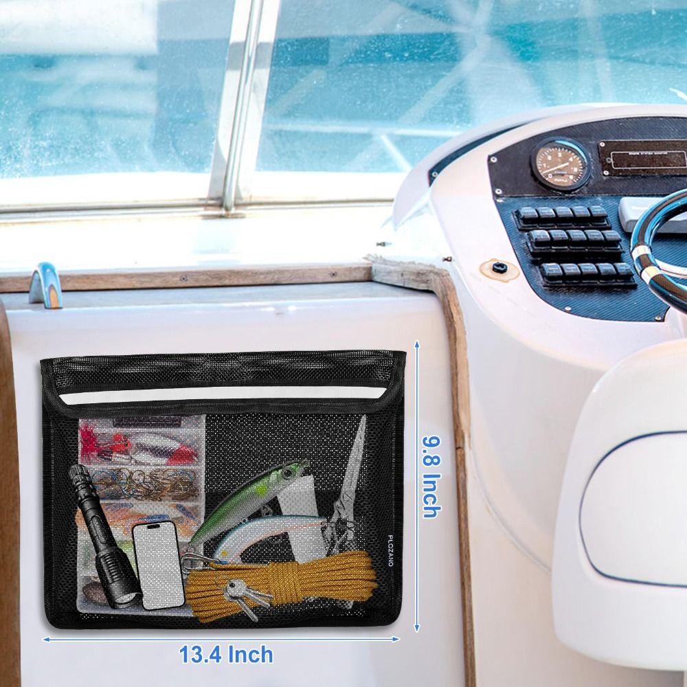 With Lid Boat Organizer Reflective Mesh Bag New Boat Storage Bag  for Gloves Flashlight