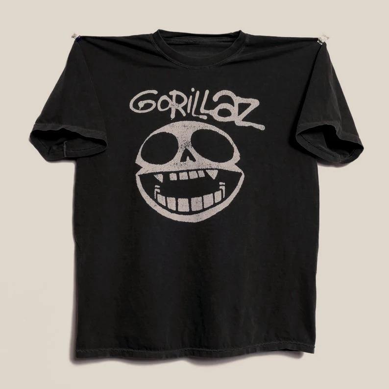 

Футболка с принтом группы Gorillaz, короткий рукав, альтернативная, электронная, EDM, DJ, пост-панк, мужская, женская, 2026, летний стритвир, топ 4XL