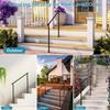 Metal Outdoor Step Handrails for 2-3 Steps - Black Porch & Deck Railing with Install Kit for Concrete/Patio