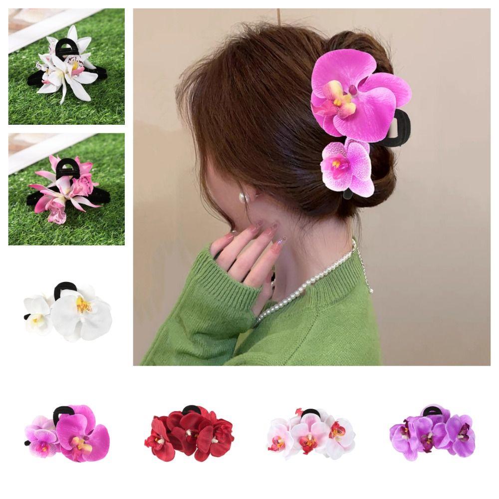 

Simulated Flowers Orchid Flower Hair Claw Butterfly Orchid Flower Shark Clip Bridal