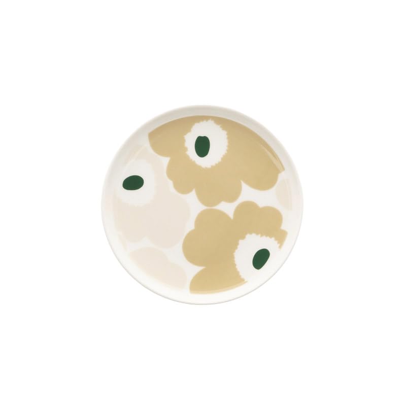 Marimekko Japan Limited Plate 13.5cm Unikko Beige Light Sand Dark Green