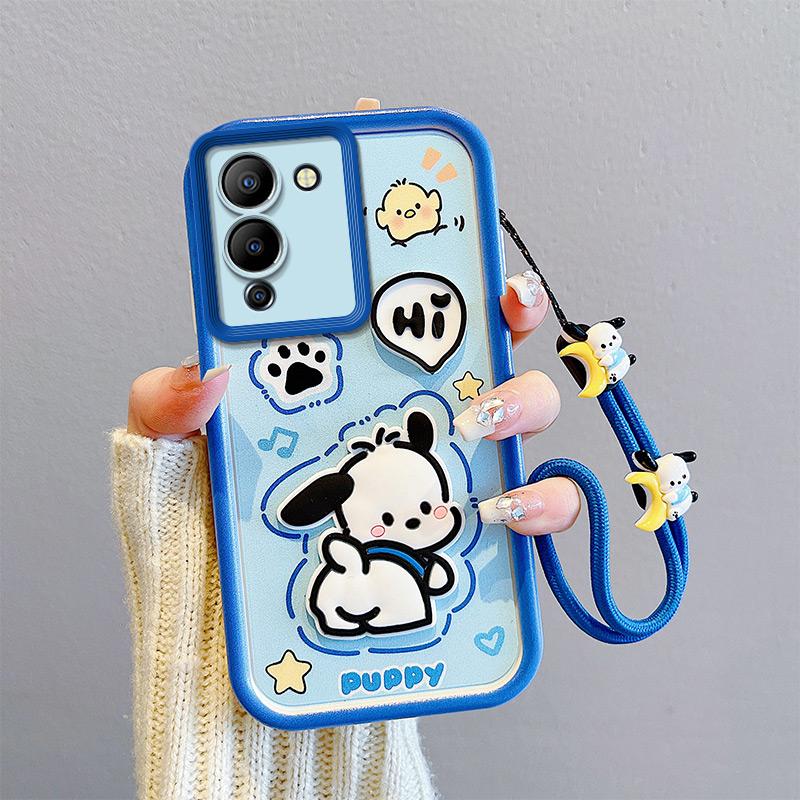 KEYSION Shockproof Case for Infinix Note 12 G96 with Lanyard Silicone Cute 3D Cartoon Doll Phone Cover for Infinix Note 12 G96