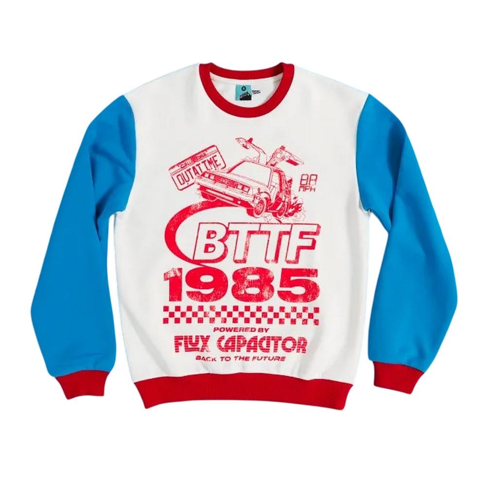 Back To The Future Unisex Adult Retro Colour Block Sweatshirt