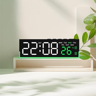 Digitaler LED-Wecker Temperatur Woche Datumsanzeige 2 Alarme Umgebungslicht Helligkeitseinstellung Elektronischer Tisch Schlummerwecker