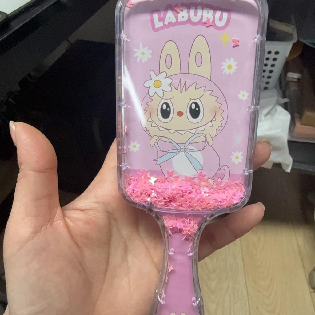 Air Cushion Cartoon Cute Girl, Flowing Sand Roll Shiny Hair Comb, Massage Air Bag Comb